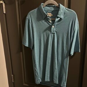 Faherty Blue Polo Shirt Classic Design